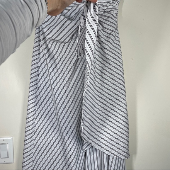 A.L.C. Diller Striped Draped Cotton Midi Skirt 4 - Picture 3 of 8